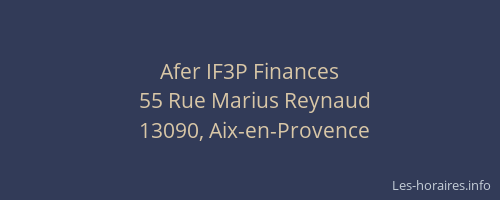 Afer IF3P Finances