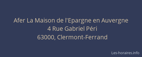 Afer La Maison de l'Epargne en Auvergne