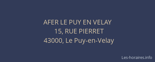 AFER LE PUY EN VELAY