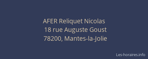 AFER Reliquet Nicolas