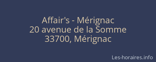 Affair's - Mérignac