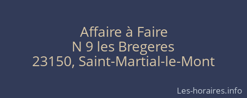 Affaire à Faire
