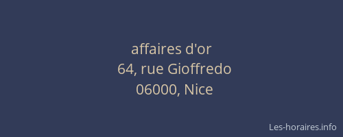 affaires d'or