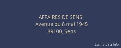 AFFAIRES DE SENS