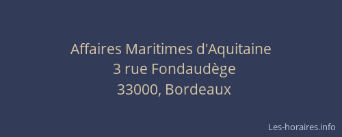 Affaires Maritimes d'Aquitaine
