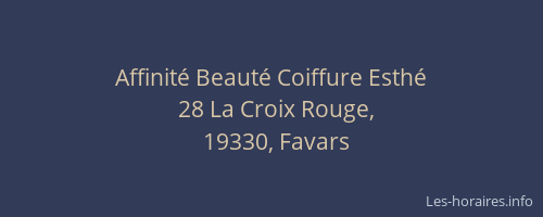 Affinit&eacute; Beaut&eacute; Coiffure Esth&eacute;