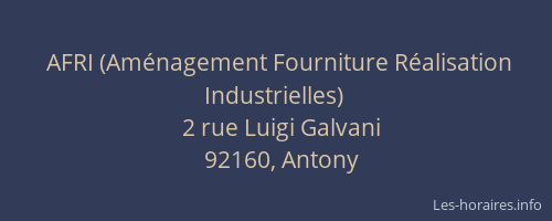 AFRI (Aménagement Fourniture Réalisation Industrielles)