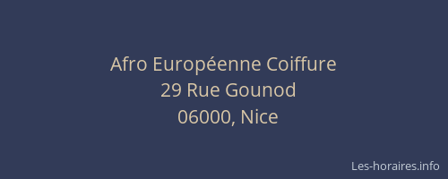 Afro Européenne Coiffure
