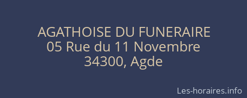 AGATHOISE DU FUNERAIRE