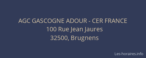 AGC GASCOGNE ADOUR - CER FRANCE
