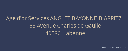 Age d'or Services ANGLET-BAYONNE-BIARRITZ