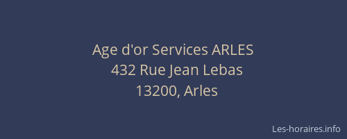 Age d'or Services ARLES
