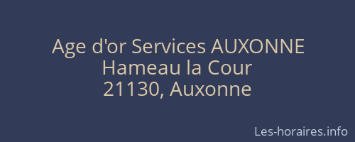 Age d'or Services AUXONNE