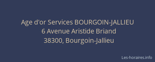 Age d'or Services BOURGOIN-JALLIEU