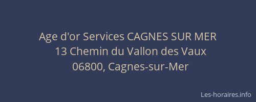 Age d'or Services CAGNES SUR MER