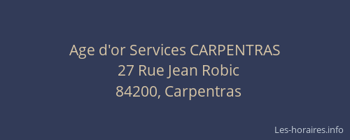 Age d'or Services CARPENTRAS