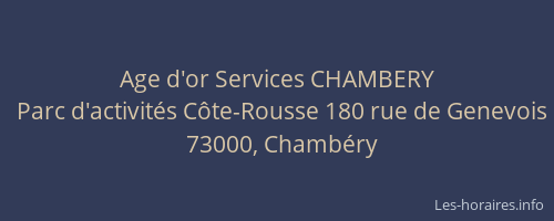 Age d'or Services CHAMBERY