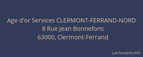Age d'or Services CLERMONT-FERRAND-NORD