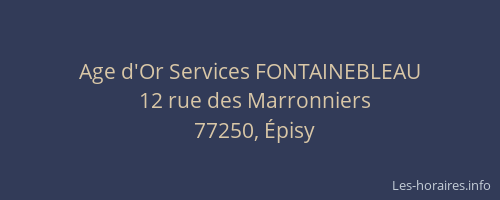 Age d'Or Services FONTAINEBLEAU