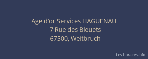 Age d'or Services HAGUENAU