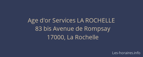 Age d'or Services LA ROCHELLE