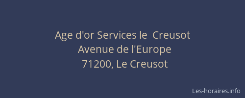 Age d'or Services le  Creusot