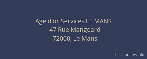Age d'or Services LE MANS