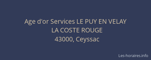 Age d'or Services LE PUY EN VELAY