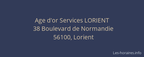 Age d'or Services LORIENT