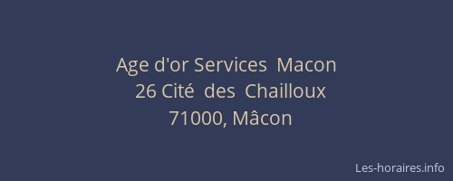 Age d'or Services  Macon