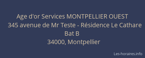 Age d'or Services MONTPELLIER OUEST
