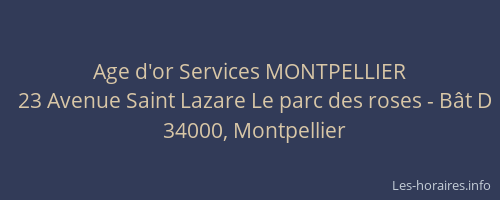 Age d'or Services MONTPELLIER