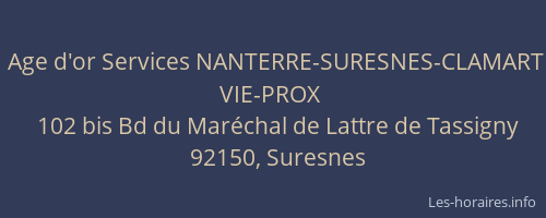 Age d'or Services NANTERRE-SURESNES-CLAMART VIE-PROX