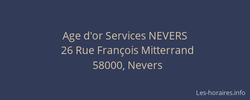 Age d'or Services NEVERS