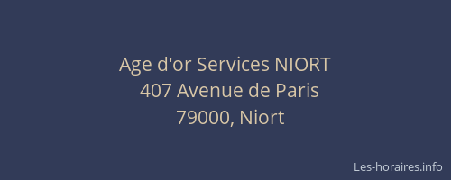 Age d'or Services NIORT