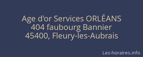 Age d'or Services ORLÉANS