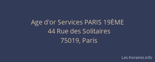 Age d'or Services PARIS 19ÈME