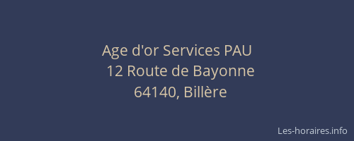 Age d'or Services PAU