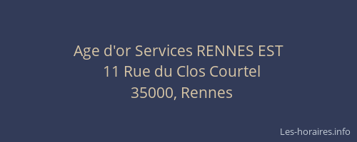 Age d'or Services RENNES EST