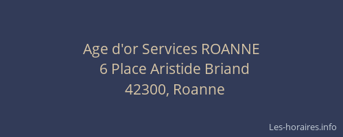 Age d'or Services ROANNE