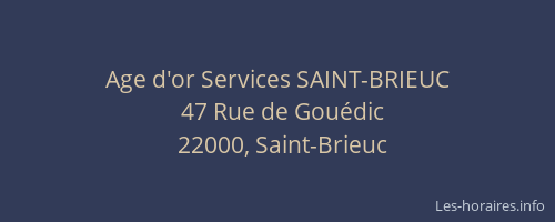 Age d'or Services SAINT-BRIEUC