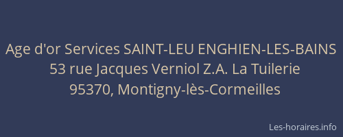 Age d'or Services SAINT-LEU ENGHIEN-LES-BAINS