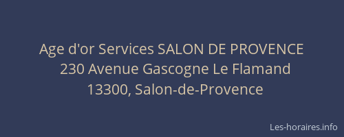 Age d'or Services SALON DE PROVENCE