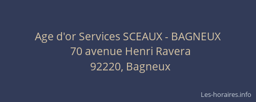 Age d'or Services SCEAUX - BAGNEUX