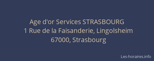 Age d'or Services STRASBOURG