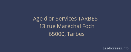 Age d'or Services TARBES