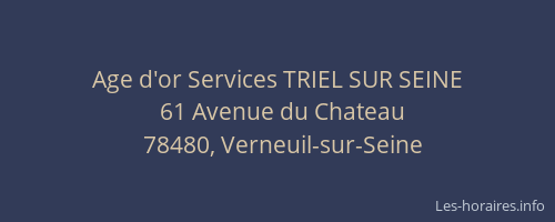 Age d'or Services TRIEL SUR SEINE