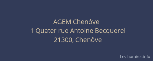 AGEM Chen&ocirc;ve