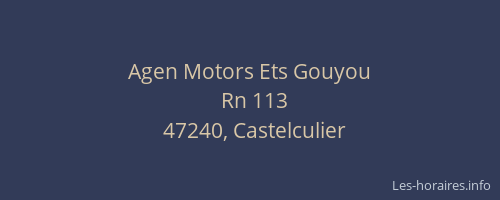 Agen Motors Ets Gouyou
