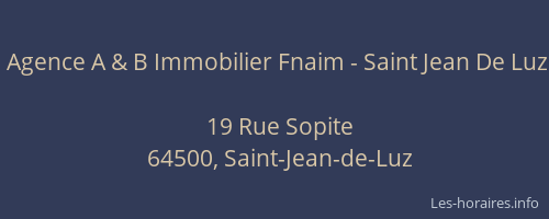 Agence A & B Immobilier Fnaim - Saint Jean De Luz